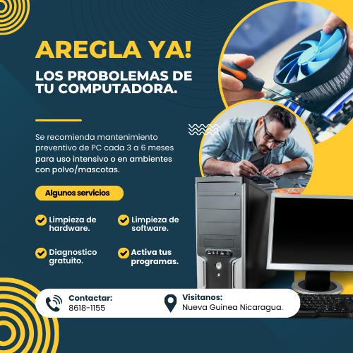Reparacion y mantenimiento de Computadoras.